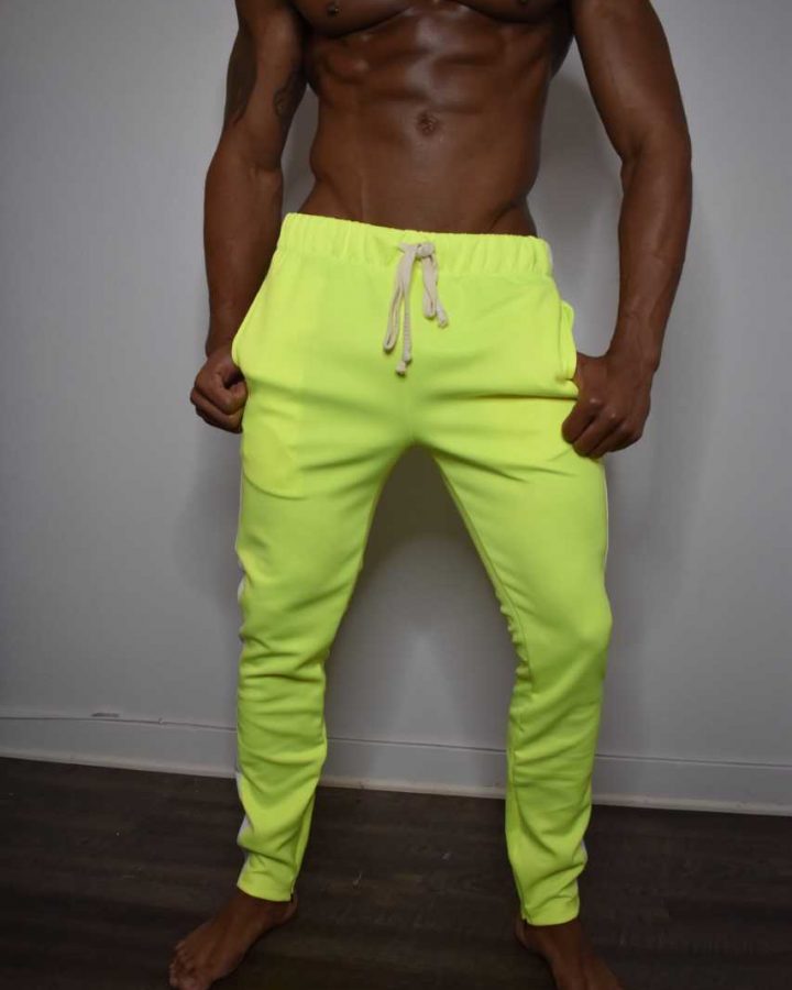 neon stripe joggers